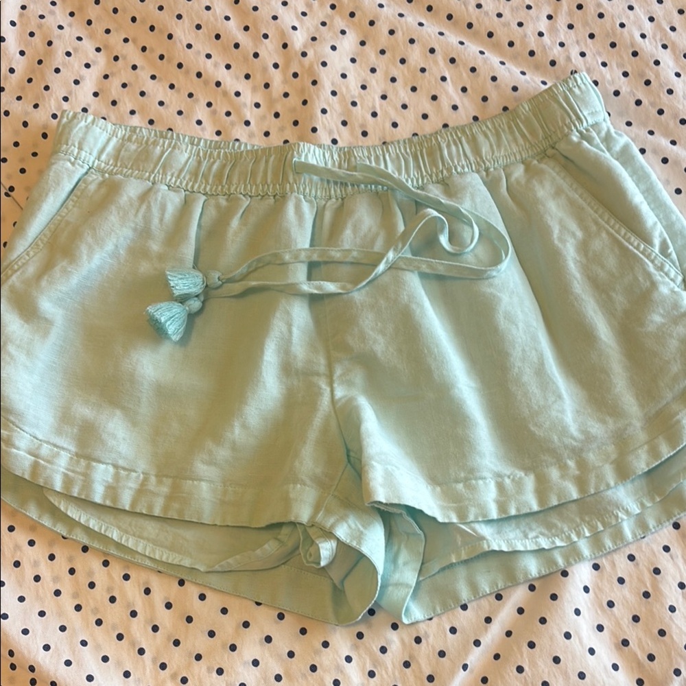 Mint Green Athletic Shorts with Elastic Waistband